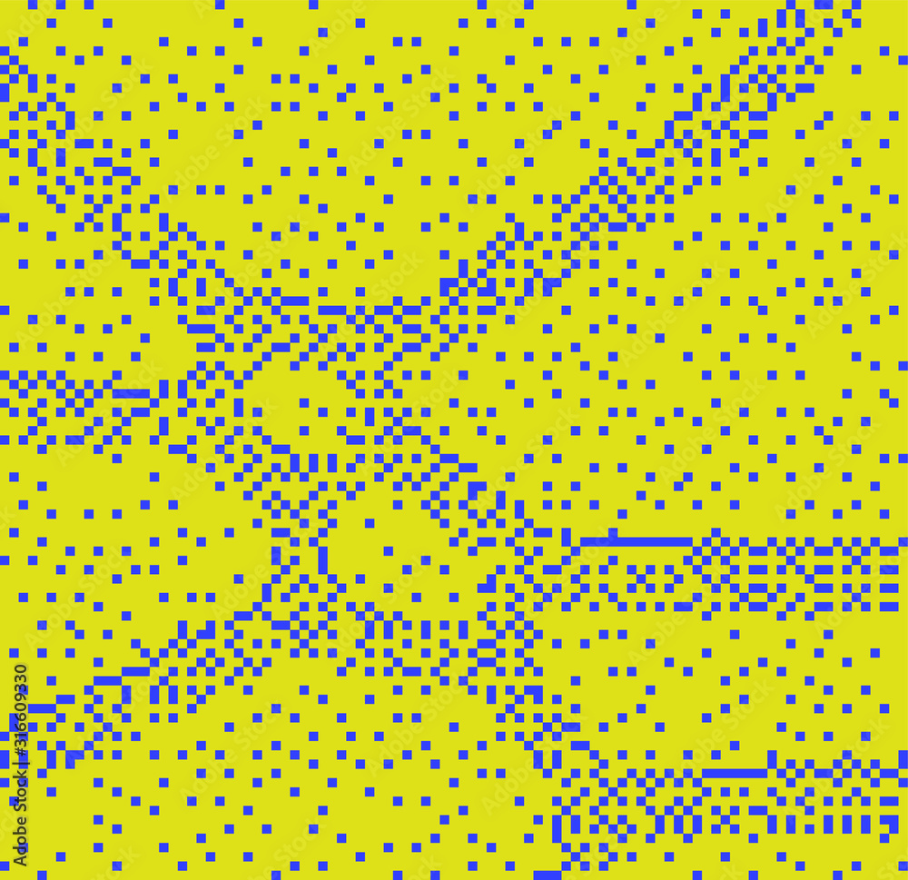 Aufkleber Abstract webpunk and vaporwave style background with pixelated glitched screen. Generative computer art.