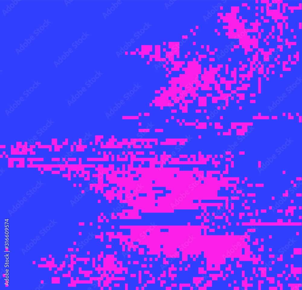 Poster Abstract webpunk and vaporwave style background with pixelated glitched screen. Generative computer art.