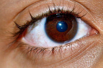closeup of female eye