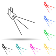 spotlight multi color style icon. Simple thin line, outline vector of spotlight stage icons for ui and ux, website or mobile application