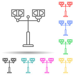 spotlight multi color style icon. Simple thin line, outline vector of spotlight stage icons for ui and ux, website or mobile application