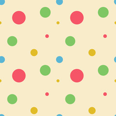 Abstract seamless pattern with circles. Geometry pattern for fabric. Textile background. Stock vector.