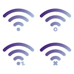WIFI icon vector, Wireless internet Sign isolated on white background, Icon with gradient for graphic and web design.