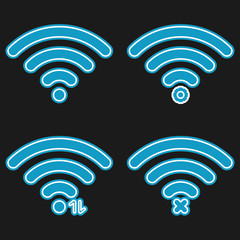 Set of four wifi icons for business or commercial use.