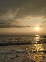  Gold sunset over the sea