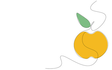 Fresh fruit background one line background vector illustration