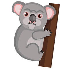 Koala on a tree Australia. Illustration made in support of Australia