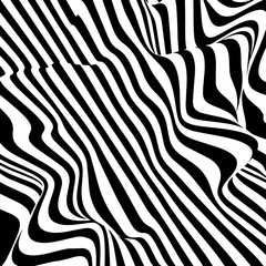 Fototapeta na wymiar Hallucination. Optical illusion. Twisted illustration. Abstract futuristic background of stripes. Dynamic wave. Vector.