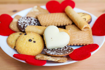 Many Different  Biscuits for Saint Valentines Day 