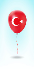 Turkey balloon with flag.Ballon in the Country National Colors. Country Flag Rubber Balloon. Vector Illustration.