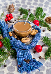 Christmas  Cookies and Tea with Lemon  .Traditional Christmas Biscuits 