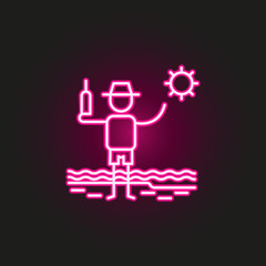 Traveller, beach neon style icon. Simple thin line, outline vector of travel icons for ui and ux, website or mobile application
