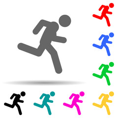 Fast, run multi color style icon. Simple glyph, flat vector of walking,running people icons for ui and ux, website or mobile application