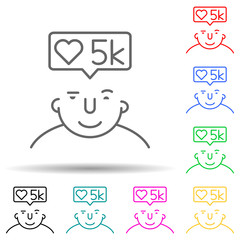 followers on mind multi color style icon. Simple thin line, outline vector of what is in your mind icons for ui and ux, website or mobile application