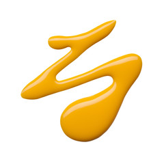 Blot of yellow nail polish isolated on white