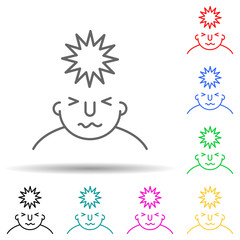 stress on mind multi color style icon. Simple thin line, outline vector of what is in your mind icons for ui and ux, website or mobile application