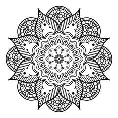 Ethnic Mandala Ornament. Arabic, Pakistan, Moroccan, Turkish, Indian, Spain motifs