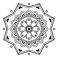 Ethnic Mandala Ornament. Arabic, Pakistan, Moroccan, Turkish, Indian, Spain motifs