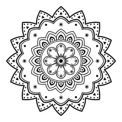 Ethnic Mandala Ornament. Arabic, Pakistan, Moroccan, Turkish, Indian, Spain motifs