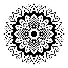 Ethnic Mandala Ornament. Arabic, Pakistan, Moroccan, Turkish, Indian, Spain motifs