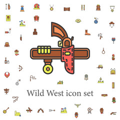 holster for the pistol colored icon. wild west icons universal set for web and mobile