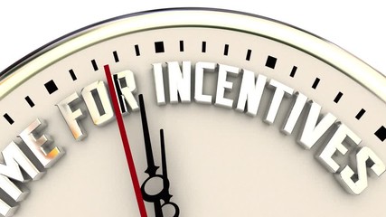  Time for Incentives Bonuses Payments Clock Words 3d Animation