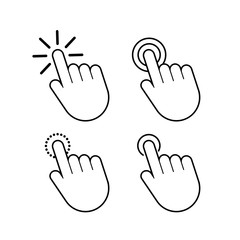 Set Hand cursor icon click. Vector stock illustration.