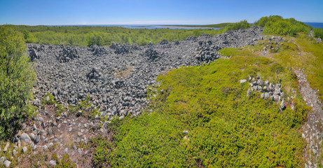 Stone labyrinths of Bolshoi Zayatsky Island