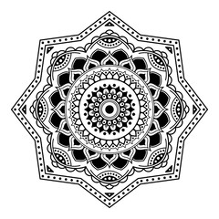 Ethnic Mandala Ornament. Arabic, Pakistan, Moroccan, Turkish, Indian, Spain motifs
