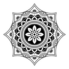 Ethnic Mandala Ornament. Arabic, Pakistan, Moroccan, Turkish, Indian, Spain motifs