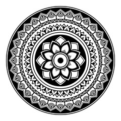 Ethnic Mandala Ornament. Arabic, Pakistan, Moroccan, Turkish, Indian, Spain motifs