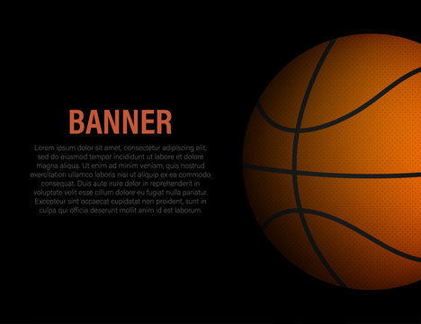 Banner template for a basketball game. Vector stock illustration.