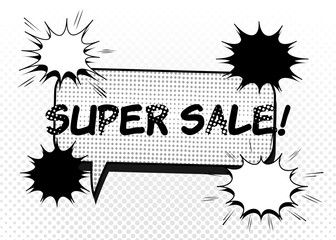 Super Sale advertising comic concept