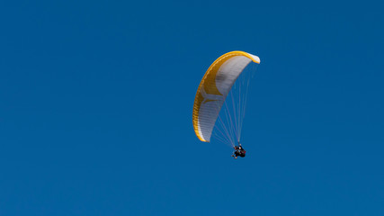 single paraglider in the sky