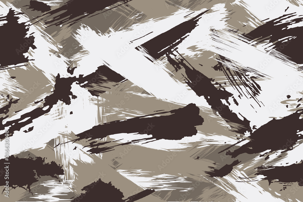 Poster seamless winter camouflage in the form of dirt. made from strokes of paint and stylized as the conce