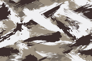 Naadloze wintercamouflage in de vorm van vuil. Gemaakt van verfstreken en gestileerd als het concept van een militair naadloos patroon. vector illustratie