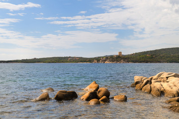 Coast Corsica with Genoese tower
