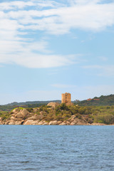 Fototapeta na wymiar Coast Corsica with Genoese tower