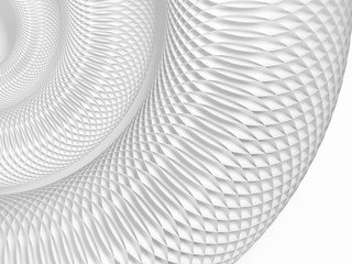 Abstract parametric background with round spiral structure of white circles