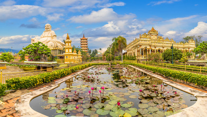 Landscape with Vinh Tranh Pagoda in My Tho, the Mekong Delta, Vietnam