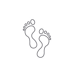 Footprint line icon, foot print symbol. Vector isolated flat foot step illustration