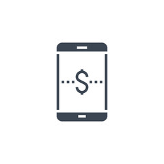 On Wallet related vector glyph icon