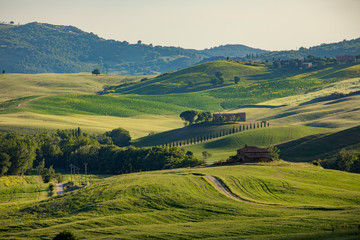 Italy Mountain green valley panoramic landscape