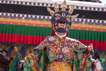 Buddhist mask dance festival in Tikshey monastery, Ladakh