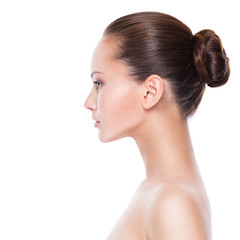 Profile face of  young  woman