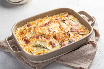 Obraz na płótnie Canvas potato casserole with cream, gratin dauphinois, french cuisine