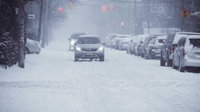Massive blizzard hits the city. Shot in cinematic 4K in Toronto.