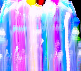 Camera Slow Shutter movement produce lighting effects and double image of Patong Phuket Thailand