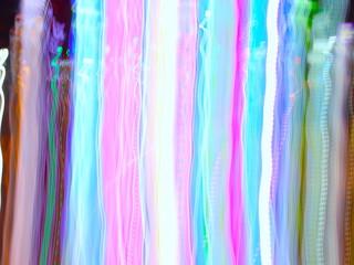 Camera Slow Shutter movement produce lighting effects and double image of Patong Phuket Thailand