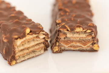 chocolate bar on white background